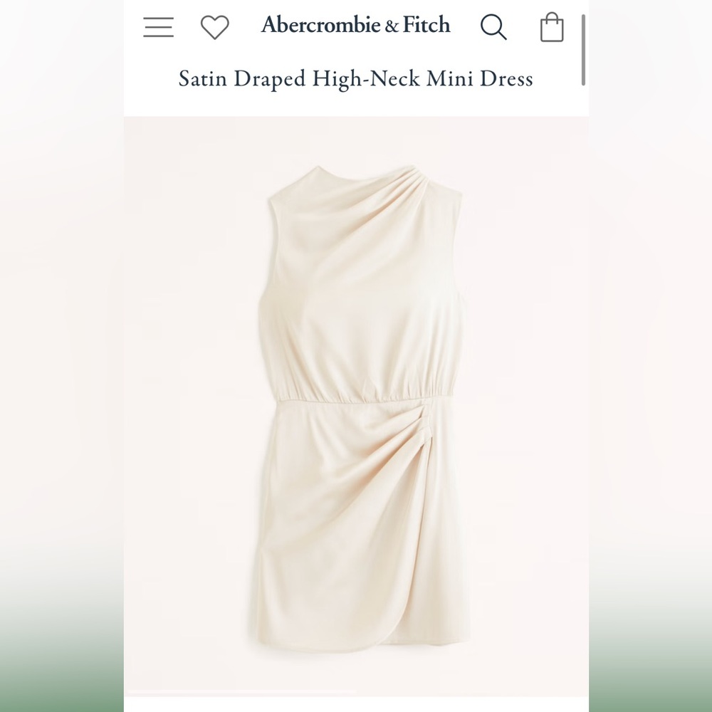 Abercrombie Satin Draped High-Neck Mini Dress